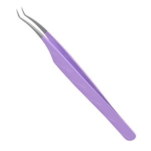 Lemooc — pincettes pour Extension de cils 6mm 75deg, pincettes de couleur violette avec pointe pointue, pour faux cils, étiquette privée - Product Image 6