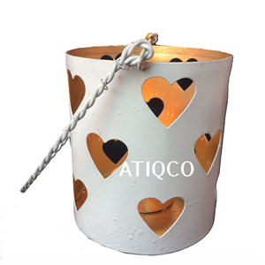 Bougeoir moderne et élégant en métal blanc au design coeur Meilleure vente support votif en fer attrayant pour la décoration de la maison - Product Image 6