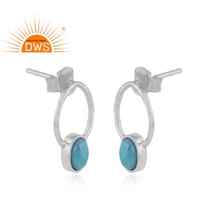 Arizona Turquoise pierres précieuses femmes boucles d'oreilles fête porter 925 argent concepteur boucles d'oreilles fournisseur de bijoux Collection délicate - Product Image 2