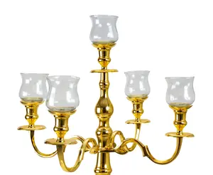 烛台可拆卸飓风透明玻璃灯罩许愿烛台杯，橡胶覆盖钉底部手工制作