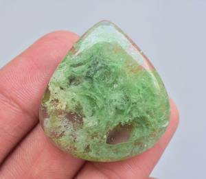 Cabochon de Quartz vert naturel, Quartz, mousse de jardin, pierre précieuse, vente en gros, naturel, fraise - Product Image 6