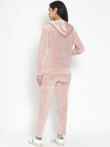 2022แขนยาวเซ็กซี่กำมะหยี่เสื้อกันหนาวหมวก Tracksuits ผู้หญิงเสื้อผ้าสองชิ้น - Product Image 3