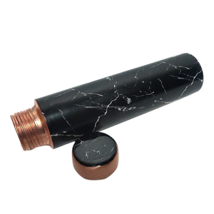 Frasco de botella de agua de cobre impreso Meena de mármol negro Capacidad de 700ml para regalos de negocios - Product Image 2