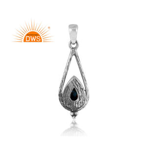 Colgante de plata de ley 925 para mujer, joyería oxidada, Gema Natural de cobre azul turquesa, hecho a mano, joyería al por mayor - Product Image 3