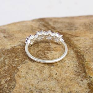 Bague en argent Sterling 925 pur, vente en gros, zircone cubique, améthyste, pierre précieuse, bracelet de fleurs minimaliste, fournisseur de bijoux - Product Image 5