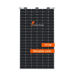 Panel surya fleksibel efisiensi tinggi, modul Pv ringan 380w 375w 370 watt untuk RV perahu dan atap