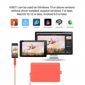 Tablette de dessin graphique électronique Huion Inspiroy HS611 avec barre tactile, commandes de contrôle multimédia, <span class=keywords><strong>raccourcis</strong></span> clavier et stylet - Product Image 6