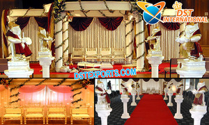 Mandap de mariage hindou traditionnel, Mandap de mariage indien sculpté en fibre, Décoration de mariage Fidji Maharani, LONDRES - Product Image 2