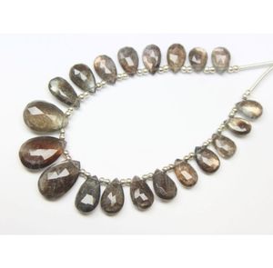 Haute qualité fait à la main aigue-marine mousse facettes poire forme perles en vrac pierre précieuse naturelle fabrication de bijoux unité de brin - Product Image 4