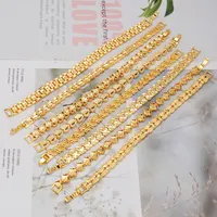 Pulsera de oro de los últimos diseños brazaletes de pulsera de 24 k chapado en oro, joyería de oro al por mayor