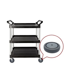 Hot sale W41 TPR thread grey wheel 5-1/4 inch with ball bearing core for <b>trolley</b> caster application with factory prices - Product Image 1