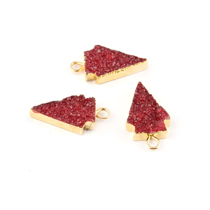 Delicada forma de punta de flecha natural azúcar rojo ágata druzy DIY conector de un solo bucle latón 18K chapado en oro encontrar conectores de joyería - Product Image 1