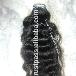 Extension de cheveux humains indienne Remy, sans traitement, tissage naturel, vierge, bouclé bon marché - Product Image 1