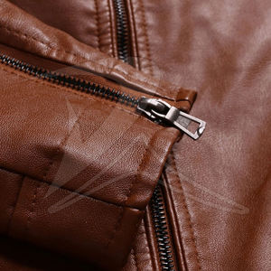 Venta al por mayor último diseño casual chaqueta de cuero puro de los hombres de talla grande con cierre de cremallera invierno lavado algodón relleno en precio - Product Image 6