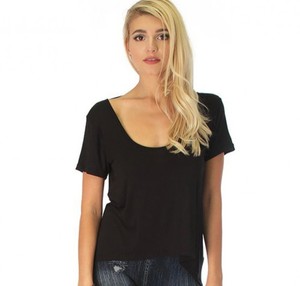 Mujeres Deep Open back T Shirt señoras nuevos diseños de espalda camisetas de manga larga última moda con material de tela transpirable - Product Image 5