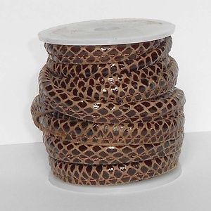 High Quality Nappa Leather Cords Reptile Style Stitched Pattern Waxed Finish Strap for Shoes Home Textiles Bags - Product Image 2