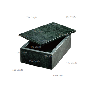 Boîte à bijoux en marbre vert d'assurance qualité pour accessoires de bijoux boîte de rangement de bijoux de forme rectangulaire - Product Image 1