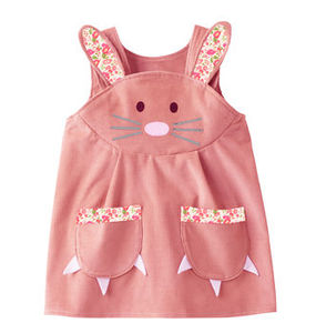 Amazing New <b>Boho</b> Pink Girls Bunny Rabbit Funky <b>Dress</b> With Cute Claw Paw Pockets Crafted With Soft Breathable Pure Cotton Fabric - Product Image 3