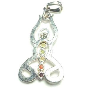 7 Chakra Forme Méditant Bouddha De Vie Pendentifs En Métal Argent pierre naturelle reiki guérison pendentif chakra pierre précieuse - Product Image 5
