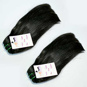 Paquete de cabello doble estirado sin procesar alineado de cutícula de alta calidad, extensiones de cabello humano de precio al por mayor indio, cabello de templo crudo - Product Image 1