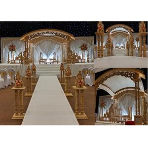 Ensemble de mandap en bois Mayura pour mariage indien, magnifique événement de mariage, mandap en bois de style woodland, décoration de mariage en bois Haveli, installation de mandap au Canada - Product Image 1