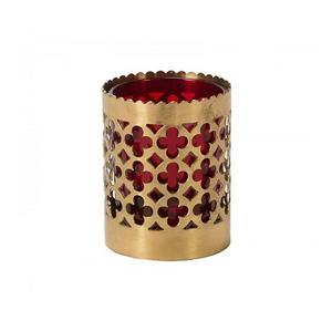 Porte-bougie votif rond de qualité supérieure, en métal couleur or, décoration de mariage, par Home Arts - Product Image 1