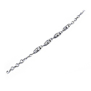 Comfortable Hand Created CZ <b>Bracelet</b> Cubic Zirconia <b>Silver</b> Chain Plain <b>Bracelet</b> 925 <b>Solid</b> Sterling <b>Silver</b> Jewellery - Product Image 1