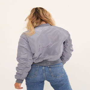 Girl Bomber <b>Jackets</b> OEM Service Wholesale Custom Unisex Hip Hop Satin Bomber <b>Jackets</b> Waterproof StreetWear Crop Top Women <b>Jacket</b> - Product Image 6