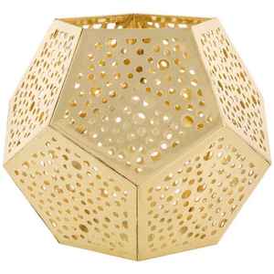 Pot à bougie en métal poli doré fait à la main forme ronde antique décoration intérieure de qualité exclusive pour la Saint-Valentin - Product Image 1