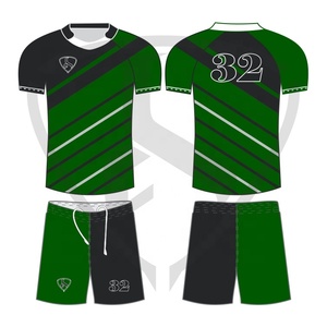 Uniforme de Rugby pour hommes, kit de chemises de bonne qualité, avec impression bleue personnalisée - Product Image 1