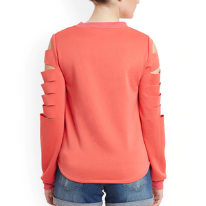 Por encargo nueva moda liso color sólido mujeres casual transpirable ropa activa algodón polar sudaderas - Product Image 2