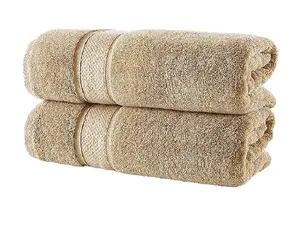 Conjunto de toalla de baño de alta calidad, toallas de mano suaves, Beige, el mejor precio al por mayor, para hoteles, gimnasios y Spa, 2 uds.