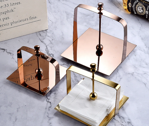 ชั้นวางผ้าขนหนูสแตนเลสแบบง่ายที่ใส่ทิชชู่ที่แขวนผ้าเช็ดปากโลหะ - Product Image 4