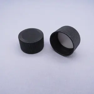 28/410 PP lids plastic black ribbed screw caps plastic screw cap for bottle closures