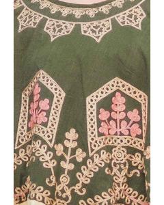 Collection Été Poncho Khadi 100% Coton Chic Ethnique Bohème Couverture Plissée à Carreaux Rouges Silhouette Élégante Cape à Bord Plissé - Product Image 3