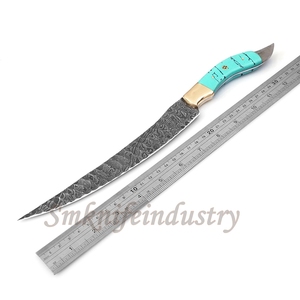 Custom Hand Forged Damascus Fillet knife With leather Sheath cover (smk1638) - Product Image 5
