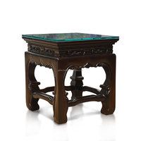 Table basse extensible Kanagawa en bois de teck massif fait à la main avec dessus en verre meubles de salon japonais