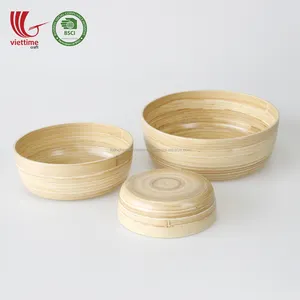 环保套装天然竹制沙拉碗批发/竹纤维碗出售