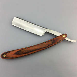 Beauty Care Instruments <b>Men</b> Manual Beard Shaver Straight Edge <b>Cutter</b> Shaving Barber Knife Stainless Steel Wooden Handle Folding - Product Image 6