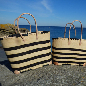 <b>Large</b> Size Black Sailor <b>Bag</b>, <b>Beach</b> <b>Bag</b>, Straw Handbags - Product Image 1