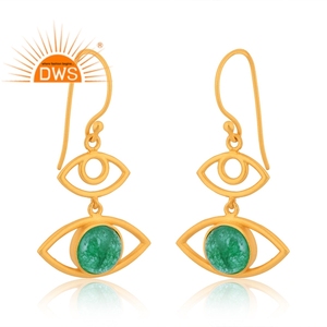 Pendientes Colgantes de Plata de Ley 925 con Ónix Verde Natural y Ojo Turco, los Más Vendidos del 2026, para Mujer, Fabricante de Joyería - Product Image 2