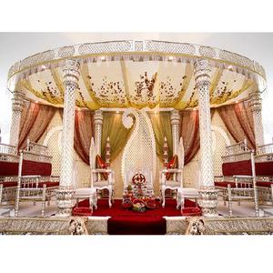Mandap de Cristal para Bodas Indias con Diseño Ovalado, Majestuoso Mandap de Cristal para Decoración de Bodas, Mandap de Cristal para Ceremonias de Boda Gujarati en el Reino Unido - Product Image 1