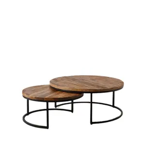 고품질 북유럽 커피용 탁자 거실을 위한 자연적인 나무로 되는 최고 식탁 철 금속 커피용 탁자 원형 테이블