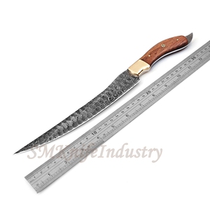 Custom Hand Forged Damascus Fillet knife With leather Sheath cover (smk1641) - Product Image 2