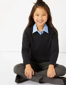 Suéter escolar personalizado OEM de alta calidad, suéter Unisex para estudiantes, suéter para niños y niñas, uniforme escolar de Corea, 100 Uds.
