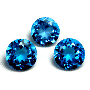 Gema de Topacio Azul de 10MM, forma redonda, precio al por mayor, de alta calidad, el mejor precio, venta de Topacio Azul redondo - Product Image 4