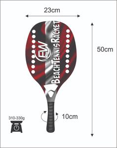 Raquettes de beach tennis sur mesure pour padel/spaddle, en fibre de carbone et de verre, face de 22 mm, poids de 320-340 g, longueur de 50 cm, logos et couleurs personnalisés - Product Image 1
