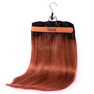 ชุดคลิปต่อผมแท้9ชิ้นสำหรับผมชาวอินเดียสีดำเงางาม1B ผมจริง - Product Image 1