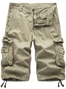 Pantalones cortos largos de algodón para hombre, Shorts Cargo con bolsillos múltiples, informales, de verano - Product Image 6