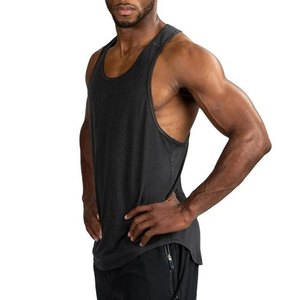 Cotton Plain Black Mens Gym <b>Stringer</b> <b>Vest</b> Custom Made Gym tank Top with Custom Printing Option on Cheap Price From Manufacturer - Product Image 5